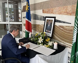 On the signing of the book of condolences on the passing of H.E. Dr. Hage Geingob, President of the Republic of Namibia On the signing of the book of condolences on the passing of H.E. Dr. Hage Geingob, President of the Republic of Namibia