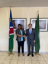 On the meeting of H.E. Mr. Dmitry Lobach, Ambassador of Russia to Namibia, with Hon. Mrs. Agnes Tjongarero, Minister of Sport, Youth and National Service of Namibia