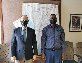 On April 28, 2021 Mr. A.Nastasin, Minister-Counselor of the Embassy of Russia in Namibia, held a meeting with Dr. J.Shoopala, Deputy Chief Veterinary Officer of Namibia.