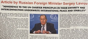 Article by the Russian Foreign Minister Sergey Lavrov Article by the Russian Foreign Minister Sergey Lavrov